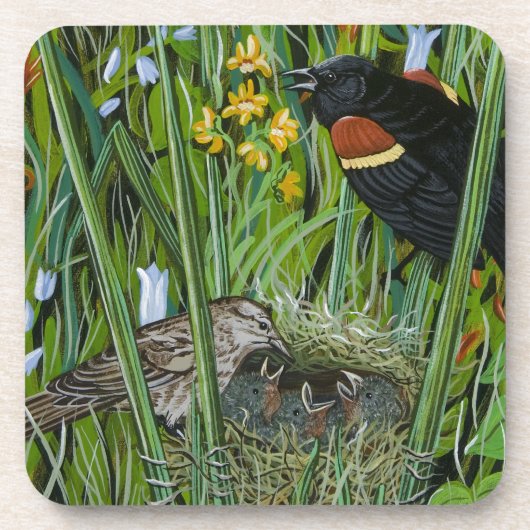 Red Wing Blackbird Getränkeuntersetzer (Vorderseite)