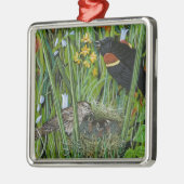 Red Wing Blackbird Silbernes Ornament (Links)