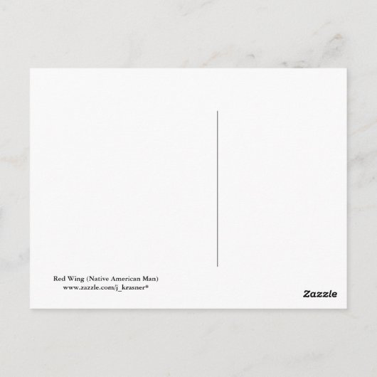 Red Wing (Indianermann) Postkarte (Rückseite)