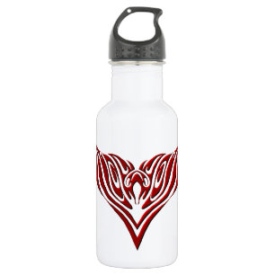 Red Winged Bird Tribal Tattoo Design Edelstahlflasche