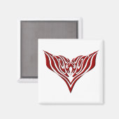 Red Winged Bird Tribal Tattoo Design Magnet (Vorderseite/Rückseite)