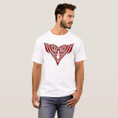 Red Winged Bird Tribal Tattoo Design T-Shirt (Vorne ganz)
