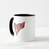 Red Winged Bird Tribal Tattoo Design Tasse (Vorderseite Links)