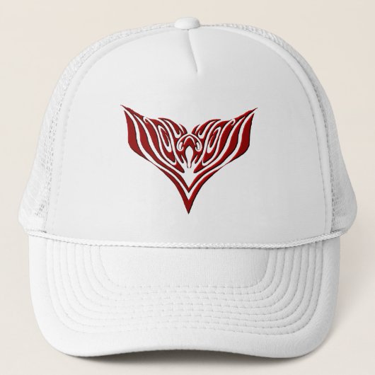 Red Winged Bird Tribal Tattoo Design Truckerkappe (Vorderseite)