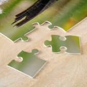 Red-Winged Blackbird auf dem Bulrush Puzzle (Seite)