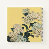 Red winged Blackbird flying among flowers yellow Notizblock (Rückseite)