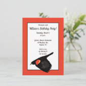 Red-Winged Blackbird in Flight Birthday Party Einladung (Stehend Vorderseite)