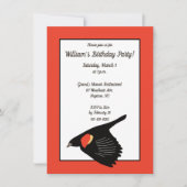 Red-Winged Blackbird in Flight Birthday Party Einladung (Vorderseite)
