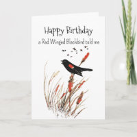 Red Winged Blackbird Personality Birthday Fun Bird
