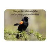Red Winged BlackBird - Schlechter Friseur-Text Magnet (Horizontal)