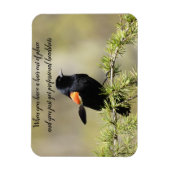 Red Winged BlackBird - Schlechter Friseur-Text Magnet (Vertikal)