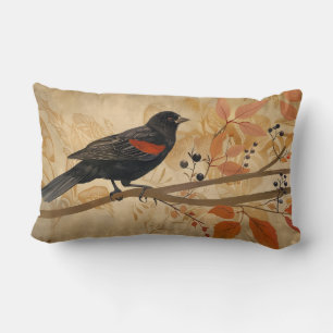 Red Winged Blackbird Throw Kissen