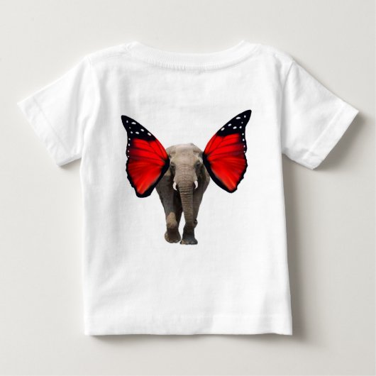 Red Winged Elephant Baby T - Shirt (Rückseite)