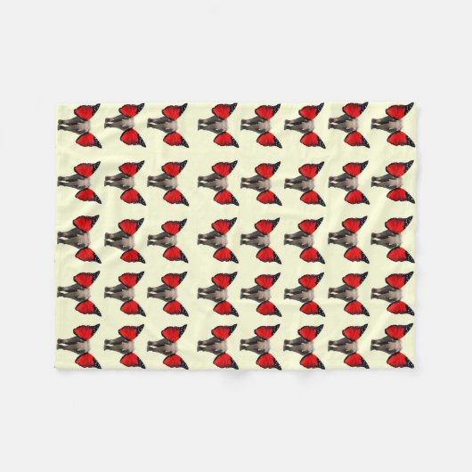 Red Winged Elephant Blanket Fleecedecke (Vorderseite (Horizontal))