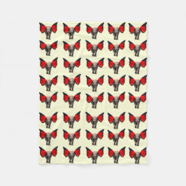 Red Winged Elephant Blanket Fleecedecke