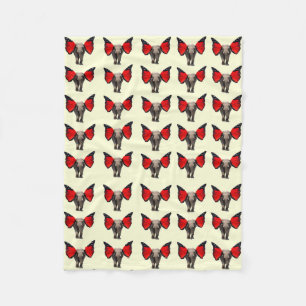 Red Winged Elephant Blanket Fleecedecke