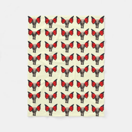 Red Winged Elephant Blanket Fleecedecke (Vorderseite)