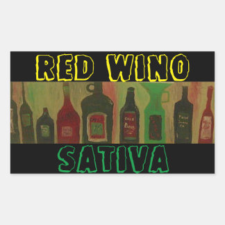 RED WINO SATIVA RECHTECKIGER AUFKLEBER