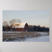 Red Winter Barn Poster (Vorne)