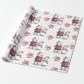 Red Winter Bear & Snowmen | Winter Geschenkpapier (Ungerollt)