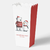 Red Winter Bear & Snowmen | Winter Wonderland Geschenkschachtel (Rückseite)