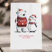 Red Winter Bear & Snowmen | Winter Wonderland Mittlere Geschenktüte