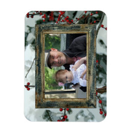 Red Winter Berries Holiday Flexible Magnet