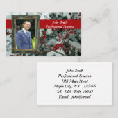 Red Winter Berries Saisonale Kontaktkarte Visitenkarte (Vorne/Hinten)