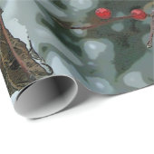 Red Winter Berries Urlaubspapier Geschenkpapier (Rolleneckpunkt)