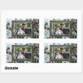 Red Winter Berries Weihnachtsaufkleber Rechteckiger Aufkleber (Blatt)