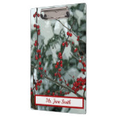 Red Winter Berries Weihnachtsfeiertag Clipboard Klemmbrett (Links)