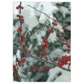Red Winter Berries Weihnachtsfeiertag Clipboard Klemmbrett (Rückseite)