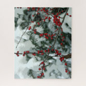 Red Winter Berries Weihnachtsfeiertag Jigsaw Puzzl Puzzle (Vertikal)