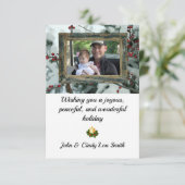 Red Winter Berries Weihnachtsferien - Flat Card (Stehend Vorderseite)