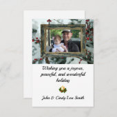 Red Winter Berries Weihnachtsferien - Flat Card (Vorne/Hinten)