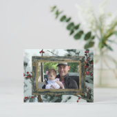 Red Winter Berries Weihnachtsferien Postkarte (Stehend Vorderseite)