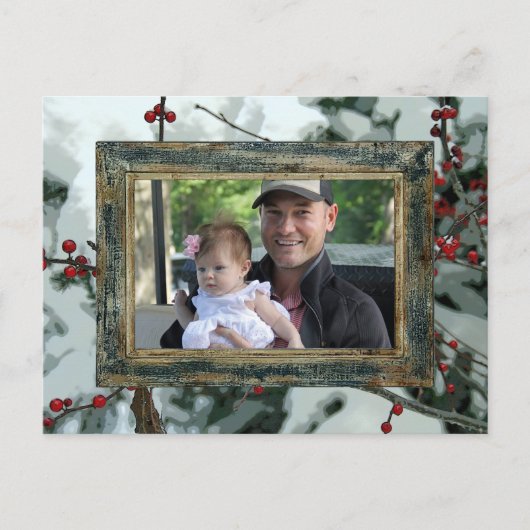 Red Winter Berries Weihnachtsferien Postkarte (Vorderseite)