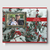 Red Winter Berries Weihnachtsgeschenk Gästebuch (Vorderseite)