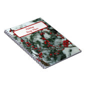 Red Winter Berries Weihnachtsgeschenk Notizblock (Rechte Seite)