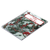 Red Winter Berries Weihnachtsgeschenk Notizblock (Linke Seite)