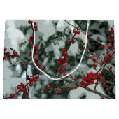 Red Winter Berries Weihnachtsgeschenktasche Große Geschenktüte (Vorderseite)