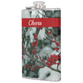 Red Winter Berries Weihnachtsgetränk Flasche Flachmann (Links)