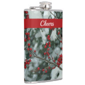 Red Winter Berries Weihnachtsgetränk Flasche Flachmann (Rechts)