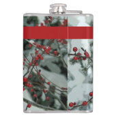 Red Winter Berries Weihnachtsgetränk Flasche Flachmann (Rückseite)