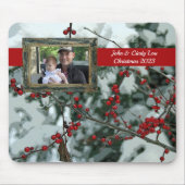 Red Winter Berries Weihnachtsmäuse Pad Mousepad (Vorne)