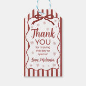 Red Winter Birthday Favor Gift Tag Geschenkanhänger (Vorderseite)