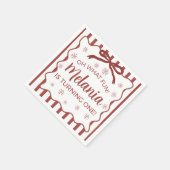 Red Winter Birthday Napkin Design Serviette (Ecke)