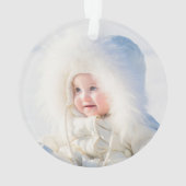 Red Winter Botanical Baby's First Christmas Ornament (Rückseite)