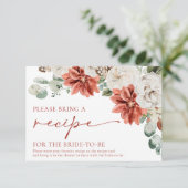 Red Winter Brautparty Bitte Rezept mitbringen Begleitkarte (Stehend Vorderseite)