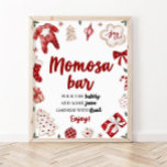 Red Winter Christmas Baby Dusche Momosa Bar Sign Poster<br><div class="desc">Red Winter Christmas Baby Dusche Momosa Bar Sign</div>